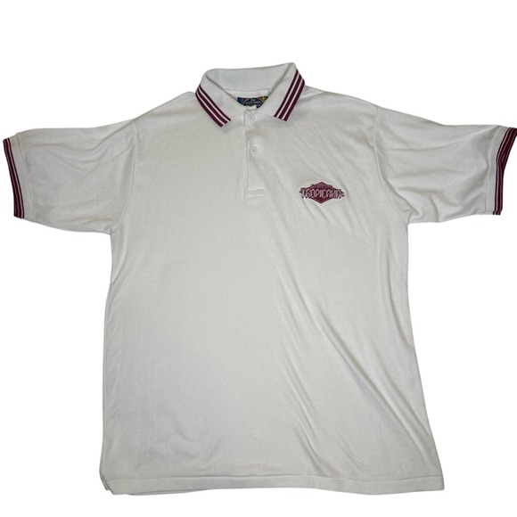 The Knit Shirt Exchange Other - Vintage Souvenir Tropicana Atlantic City Polo Shirt White USA Made LARGE